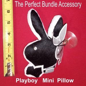 Playboy MINI Black Original Bunny Shaped Pillow